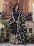 FANCY STAR GEORGETTE EMBROIDERY ZARI SEQUENCE WORK GOWN WITH DUPATTA FESTIVE WEAR WHOLESALE PRICE ETHNIC GARMENT (2)