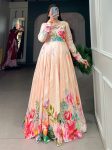 FANCY TUSSAR SILK FLORAL PRINT GOWN FESTIVE WEAR WHOLESALE PRICE ETHNIC GARMENT (8)
