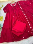 FANCY VICHITRA SILK HAND WORK GOWN BOTTOM WITH DUPATTA PARTY WEAR WHOLESALE PRICE ETHNIC GARMENT (2)