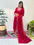 FANCY VICHITRA SILK HAND WORK GOWN BOTTOM WITH DUPATTA PARTY WEAR WHOLESALE PRICE ETHNIC GARMENT (2)