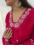 FANCY VICHITRA SILK HAND WORK GOWN BOTTOM WITH DUPATTA PARTY WEAR WHOLESALE PRICE ETHNIC GARMENT (2)