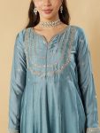 FANCY VICHITRA SILK SEQUENCE CODING EMBROIDERY WORK TOP BOTTOM WITH DUPATTA FESTIVE WEAR WHOLESALE PRICE ETHNIC GARMENT (5)