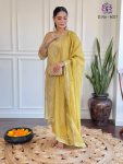 FANCY VISCOSE CHANDERI SILK EMBROIDERY WORK TOP BOTTOM WITH DUPATTA PARTY WEAR WHOLESALE PRICE ETHNIC GARMENT (6)