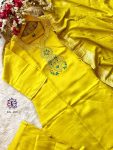FANCY VISCOSE CHANDERY SILK EMBROIDREY WORK TOP BOTTOM WITH DUPATTA PARTY WEAR WHOLESALE PRICE ETHNIC GARMENT (3)