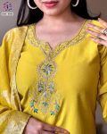 FANCY VISCOSE CHANDERY SILK EMBROIDREY WORK TOP BOTTOM WITH DUPATTA PARTY WEAR WHOLESALE PRICE ETHNIC GARMENT (3)