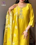 FANCY VISCOSE CHANDERY SILK EMBROIDREY WORK TOP BOTTOM WITH DUPATTA PARTY WEAR WHOLESALE PRICE ETHNIC GARMENT (3)