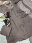 FANCY VISCOSE CHINON SEQUENCE CODING EMBROIDERY WORK TOP BOTTOM WITH DUPATTA FESTIVE WEAR WHOLESALE PRICE ETHNIC GARMENT (2)
