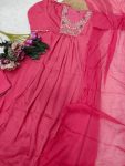 FANCY VISCOSE CHINON SEQUENCE CODING EMBROIDERY WORK TOP BOTTOM WITH DUPATTA FESTIVE WEAR WHOLESALE PRICE ETHNIC GARMENT (5)