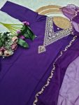 FANCY VISCOSE RAYON SEQUENCE CODING EMBROIDERY WORK TOP BOTTOM WITH DUPATTA PARTY WEAR WHOLESALE PRICE ETHNIC GARMENT (4)