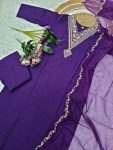 FANCY VISCOSE RAYON SEQUENCE CODING EMBROIDERY WORK TOP BOTTOM WITH DUPATTA PARTY WEAR WHOLESALE PRICE ETHNIC GARMENT (4)