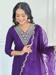 FANCY VISCOSE RAYON SEQUENCE CODING EMBROIDERY WORK TOP BOTTOM WITH DUPATTA PARTY WEAR WHOLESALE PRICE ETHNIC GARMENT (4)