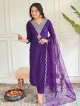 FANCY VISCOSE RAYON SEQUENCE CODING EMBROIDERY WORK TOP BOTTOM WITH DUPATTA PARTY WEAR WHOLESALE PRICE ETHNIC GARMENT (4)