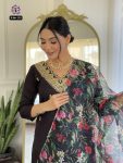 FANCY VISCOSE SILK EMBROIDREY WORK TOP BOTTOM WITH DUPATTA PARTY WEAR WHOLESALE PRICE ETHNIC GARMENT (3)
