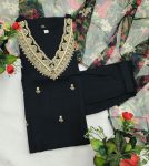 FANCY VISCOSE SILK EMBROIDREY WORK TOP BOTTOM WITH DUPATTA PARTY WEAR WHOLESALE PRICE ETHNIC GARMENT (3)