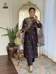 FANCY VISCOSE SILK EMBROIDREY WORK TOP BOTTOM WITH DUPATTA PARTY WEAR WHOLESALE PRICE ETHNIC GARMENT (3)