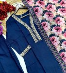 FANCY VISCOSE SLUB EMBROIDERY CODING WORK TOP BOTTOM WITH DUPATTA PARTY WEAR WHOLESALE PRICE ETHNIC GARMENT (4)
