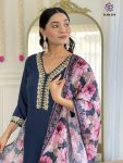 FANCY VISCOSE SLUB EMBROIDERY CODING WORK TOP BOTTOM WITH DUPATTA PARTY WEAR WHOLESALE PRICE ETHNIC GARMENT (4)