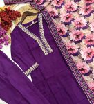 FANCY VISCOSE SLUB EMBROIDERY CODING WORK TOP BOTTOM WITH DUPATTA PARTY WEAR WHOLESALE PRICE ETHNIC GARMENT (3)