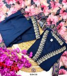 FANCY VISCOSE SLUB EMBROIDERY CODING WORK TOP BOTTOM WITH DUPATTA PARTY WEAR WHOLESALE PRICE ETHNIC GARMENT (4)