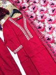 FANCY VISCOSE SLUB EMBROIDERY CODING WORK TOP BOTTOM WITH DUPATTA PARTY WEAR WHOLESALE PRICE ETHNIC GARMENT (5)