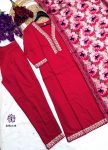 FANCY VISCOSE SLUB EMBROIDERY CODING WORK TOP BOTTOM WITH DUPATTA PARTY WEAR WHOLESALE PRICE ETHNIC GARMENT (5)