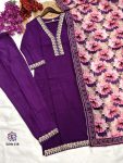 FANCY VISCOSE SLUB EMBROIDERY CODING WORK TOP BOTTOM WITH DUPATTA PARTY WEAR WHOLESALE PRICE ETHNIC GARMENT (3)