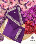FANCY VISCOSE SLUB EMBROIDERY CODING WORK TOP BOTTOM WITH DUPATTA PARTY WEAR WHOLESALE PRICE ETHNIC GARMENT (3)