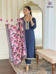 FANCY VISCOSE SLUB EMBROIDERY CODING WORK TOP BOTTOM WITH DUPATTA PARTY WEAR WHOLESALE PRICE ETHNIC GARMENT (4)
