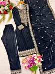 FANCY VISCOSE VELVET EMBROIDERY SEQUENCE WORK TOP BOTTOM WITH DUPATTA PARTY WEAR WHOLESALE PRICE ETHNIC GARMENT (6)