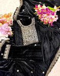 FANCY VISCOSE VELVET EMBROIDERY SEQUENCE WORK TOP BOTTOM WITH DUPATTA PARTY WEAR WHOLESALE PRICE ETHNIC GARMENT (6)