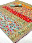 FASHIONABLE BANARASI SILK ZARI WORK SAREE WITH UNSTITCHED BLOUSE PARTY WEAR WHOLESALE PRICE ETHNIC GARMENT (3)