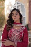 FASHIONABLE BLOOMING GEORGETTE EMBROIDERY PEARL WORK GOWN WITH DUPATTA PARTY WEAR WHOLESALE PRICE ETHNIC GARMENT (13)