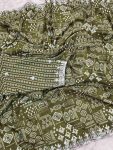 FASHIONABLE CHINON DIGITAL PRINTED EMBROIDREY CODING SEQUENCE WORK SAREE WITH UNSTITCHED BLOUSE AND WAIST BELT PARTY WEAR WHOLESALE PRICE ETHNIC GARMENT (9)