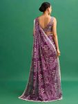 FASHIONABLE CHINON DIGITAL PRINTED EMBROIDREY CODING SEQUENCE WORK SAREE WITH UNSTITCHED BLOUSE AND WAIST BELT PARTY WEAR WHOLESALE PRICE ETHNIC GARMENT (3)