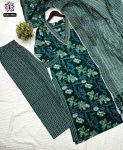 FASHIONABLE COTTON PRINTED EMBROIDERY WORK TOP BOTTOM WITH DUPATTA PARTY WEAR WHOLESALE PRICE ETHNIC GARMENT (10)