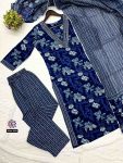 FASHIONABLE COTTON PRINTED EMBROIDERY WORK TOP BOTTOM WITH DUPATTA PARTY WEAR WHOLESALE PRICE ETHNIC GARMENT (6)