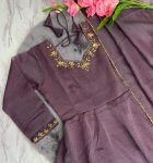 FASHIONABLE CRUSH HAND WORK ON NECK PLAIN GOWN WITH LACE WIRK DUPATTA PARTY WEAR WHOLESALE PRICE ETHNIC GARMENT (3)
