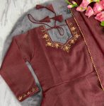 FASHIONABLE CRUSH HAND WORK ON NECK PLAIN GOWN WITH LACE WIRK DUPATTA PARTY WEAR WHOLESALE PRICE ETHNIC GARMENT (14)
