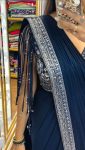 FASHIONABLE GEORGETTE EMBROIDERY LACE WORK READY TO WEAR SAREE WITH STITCHED BLOUSE AND BELT PARTY WEAR WHOLESALE PRICE ETHNIC GARMENT (12)