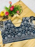 FASHIONABLE GEORGETTE EMBROIDERY LACE WORK READY TO WEAR SAREE WITH STITCHED BLOUSE AND BELT PARTY WEAR WHOLESALE PRICE ETHNIC GARMENT (12)