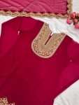 FASHIONABLE GEORGETTE EMBROIDERY SEQUENCE THREAD WORK TOP SHARARA WITH DUPATTA PARTY WEAR WHOLESALE PRICE ETHNIC GARMENT (4)