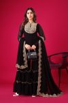 FASHIONABLE GEORGETTE EMBROIDERY SEQUENCE THREAD WORK TOP SHARARA WITH DUPATTA PARTY WEAR WHOLESALE PRICE ETHNIC GARMENT (14)