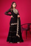 FASHIONABLE GEORGETTE EMBROIDERY SEQUENCE THREAD WORK TOP SHARARA WITH DUPATTA PARTY WEAR WHOLESALE PRICE ETHNIC GARMENT (14)