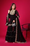 FASHIONABLE GEORGETTE EMBROIDERY SEQUENCE THREAD WORK TOP SHARARA WITH DUPATTA PARTY WEAR WHOLESALE PRICE ETHNIC GARMENT (14)