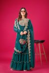 FASHIONABLE GEORGETTE EMBROIDERY SEQUENCE THREAD WORK TOP SHARARA WITH DUPATTA PARTY WEAR WHOLESALE PRICE ETHNIC GARMENT (6)