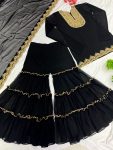 FASHIONABLE GEORGETTE EMBROIDERY SEQUENCE THREAD WORK TOP SHARARA WITH DUPATTA PARTY WEAR WHOLESALE PRICE ETHNIC GARMENT (14)