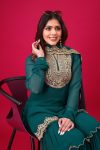 FASHIONABLE GEORGETTE EMBROIDERY SEQUENCE THREAD WORK TOP SHARARA WITH DUPATTA PARTY WEAR WHOLESALE PRICE ETHNIC GARMENT (6)