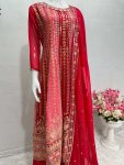FASHIONABLE GEORGETTE EMBROIDERY SEQUENCE WORK TOP PALAZZO WITH DUPATTA PARTY WEAR WHOLESALE PRICE ETHNIC GARMENT (1)