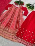 FASHIONABLE GEORGETTE EMBROIDERY SEQUENCE WORK TOP PALAZZO WITH DUPATTA PARTY WEAR WHOLESALE PRICE ETHNIC GARMENT (1)