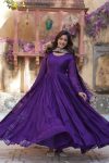 FASHIONABLE GEORGETTE PLAIN LAYER GOWN WITH EMBROIDERY SEQUENCE WORK DUPATTA PARTY WEAR WHOLESALE PRICE ETHNIC GARMENT (10)